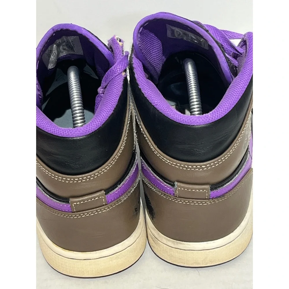 Air Jordan 1 Mid Palomino Wild Berry Brown Black Purple DQ8426-215 Mens Shoes